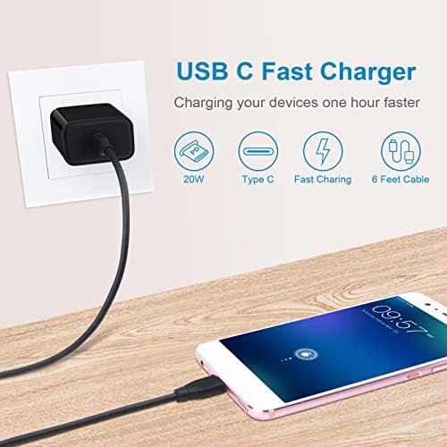 20 W USB C Fast Charger with 6 ft USB C to C Cable – Rapid Charging Solution for Samsung Galaxy S25 Ultra, S24 FE, Pixel 9, and More – Compact, Durable, and Travel-Friendly Charger to Power Your Android Devices Efficiently