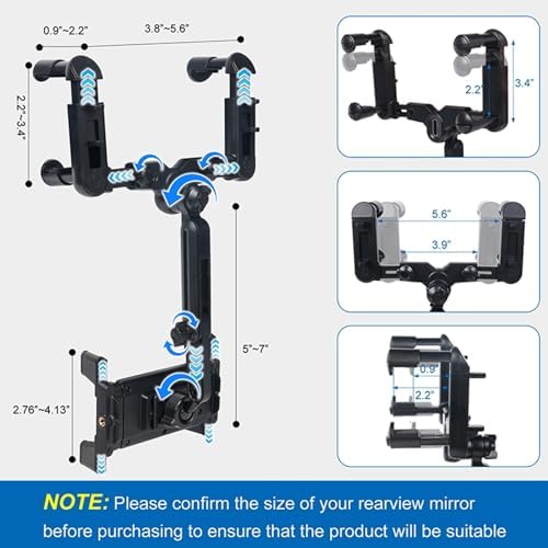 Transform Your Driving Experience with the 360° Rotatable Car Phone Mount – Innovative Rear View Mirror Holder for i Phone, i Pad, Samsung Z Fold & All Foldable Devices – Effortless Installation, Unmatched Stability, and Multifunctional Design for Ultimate Road Convenience