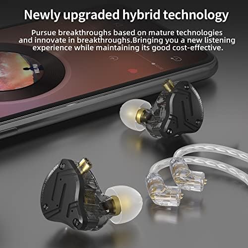 Revolutionize Your Audio Journey with keephifi KZ ZS10 Pro IEM Earphones – Featuring 4 Balanced Armature & 1 Dynamic Driver for Superior Sound Clarity, Durable Stainless Steel Design, and Detachable 2-Pin Cable – Striking Purple Finish with Integrated Mic for Effortless Communication – Noise-Isolating In-Ear Headphones for Unmatched Comfort and Versatile Device Compatibility