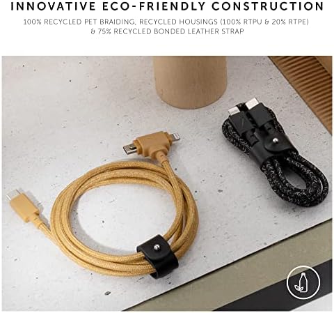 Native Union Belt Cable Duo – 5 ft Eco-Conscious Braided 2-in-1 Charging Cable with MFi Certified Lightning & Type-C Connectors – Durable, Versatile, and Perfect for Multi-Device Charging on the Go