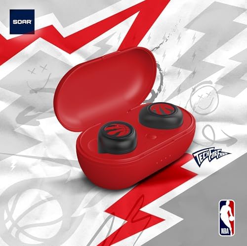 SOAR NBA True Wireless Earbuds V.2 – Elevate Your Audio Experience with State-of-the-Art Bluetooth 5.0, Exceptional Sound Quality, and Official NBA Branding for Ultimate Fan Engagement, Designed for Comfort and Hands-Free Convenience