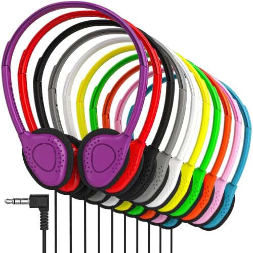 Maeline 20-Pack On-Ear Headphones with 3.5 mm Plug – Premium Bulk Audio Solution for Schools and Offices – Adjustable Fit, Durable Design, and Reliable Sound Performance for Kids and Professionals