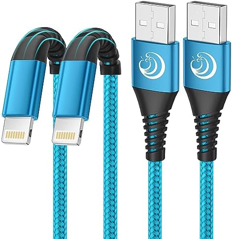 Aioneus 10 ft i Phone Charger 2 Pack – Apple Certified Lightning Cable with Fast Charging, Extra Long Nylon Braided Cord in Stylish Pink for i Phone 13, 12, 11, XS, XR, 10, 8, 7, 6 Plus – Unmatched Durability and Flexibility