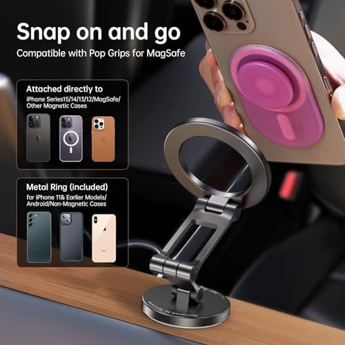 SYNCWIRE Mag Safe Car Mount – Advanced Magnetic Phone Holder for Secure Dashboard Use, 360° Flexible Rotation for i Phone 12-16 Pro Max – Optimal Safety & Enhanced Accessibility While Driving