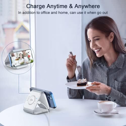 RTOPS 3-in-1 Magnetic Wireless Charging Station for i Phone, Apple Watch, and Air Pods – Compact Ga N Travel Charger with Enhanced Speed and Compatibility for i Phone 16/15/14/13/Pro/Max, Air Pods 4/3/2/Pro – All-in-One Solution for Ultimate Convenience and Efficiency