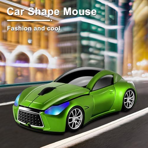 Sleek Yellow Wireless Car Mouse – Cool Sports Car Design for Enhanced Precision with 1600 DPI Optical Technology | Lightweight & Portable USB Receiver Mouse for Laptops, PCs, and Travel | Perfect Gift for Tech Lovers and Professionals