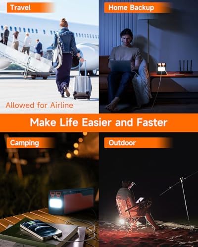 Ultra-Fast Portable Laptop Charger with AC Power Outlet – 27000 m Ah High-Capacity Battery Pack for Rapid Charging (140 W USB-C, 100 W AC) – Compact Emergency Power Bank for Camping, Home, and Outdoor Use – Multi-Functional USB Ports with Long-Lasting Lithium Battery – Integrated LED Flashlight & LCD Display for Enhanced User Experience