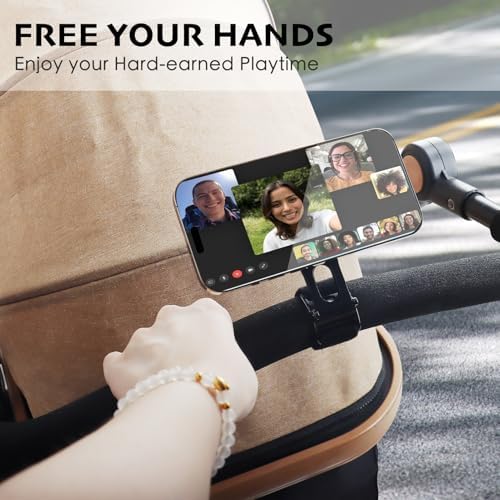 Revolutionary Magnetic Phone Holder for Stroller Bar – Mag Safe Compatible & 180° Adjustable for Gym, Home Fitness, and Shopping Carts – Securely Attaches with Versatile Strap, Includes Magnetic Ring for Universal Smartphone Compatibility – Elevate Your Multitasking Experience Today!