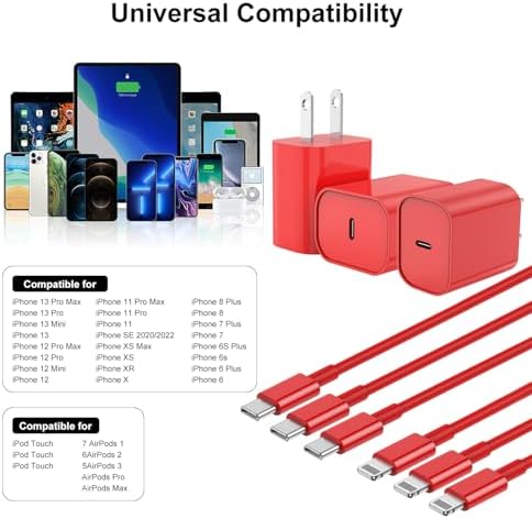 Ultra-Fast 3 FT USB-C to Lightning Charger Cable for i Phone 14, 13, 12, Pro Max & More – Certified High-Speed Charging, Enhanced Durability, and Universal Compatibility for Efficient Power Delivery – Perfect for Home, Office, and Travel Use