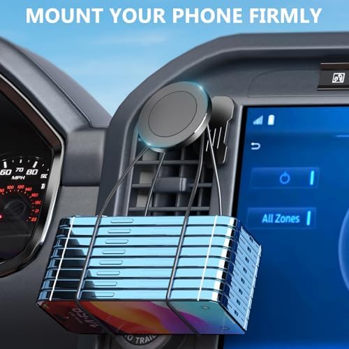 Ford F150 & Super Duty Magnetic Air Vent Phone Holder (2021-2025) – Premium CNC Metal Mount for Unmatched Stability, Effortless Smartphone Compatibility & Hands-Free Navigation – Easy Installation for Safer Driving
