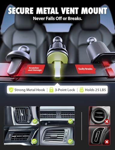 Bracketron Magnetic Car Mount for Cell Phone, MagAlign Max Car Vent Phone Mount【Strongest Magnetic+ Suction】, Vent Phone Mount for Car for iPhone 16 Pro Max 15 14 13 12 – MagSafe Car Accessories – Enhanced Compatibility and Speed