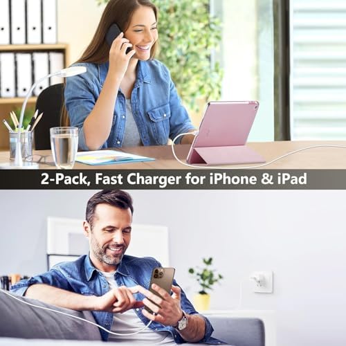 Swift Charge 20 W USB-C Charger for i Phone 15 & i Pad – 6 FT Cable Included – Rapid Power Solution for i Phone 16 Pro Max, i Pad Pro, Mini & Air – Lightweight, Durable, and Versatile Charging Block for All Your Devices – Say Goodbye to Long Wait Times with Enhanced Compatibility and Safety Features