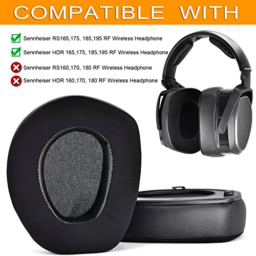 Premium Protein Leather Ear Pads for Sennheiser HDR RS165, RS175, RS185, RS195 Wireless Headphones – Enhanced Comfort with Added Thickness, Superior Sound Isolation, and Effortless Installation