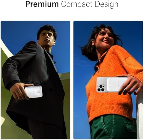 10,000 m Ah Magnetic Power Bank with Metal Kickstand, Ultra-Fast 20 W Charging, LED Battery Indicator, USB-C & Mag Safe Compatibility – Ideal for i Phone 15/14/13/12 Pro Series and Android Devices, Lightweight Design for On-the-Go Convenience