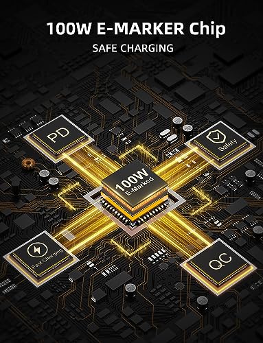 VAFOTON USB C Magnetic Charging Cable 100W (2Pack, 3.3ft/6ft), 9Pin Magnetic Charger Cable/360&180 Rotation Magnet Phone Charger/Type C Data Cable for Ma-Book/Pad Series, Samsung Galaxy – Enhanced Compatibility and Speed