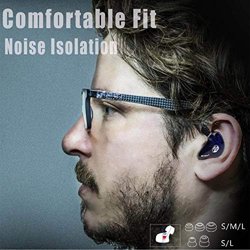 BASN Professional In-Ear Monitor Headphones with Detachable MMCX Earbuds – Dual Dynamic Drivers for Musicians | Noise-Isolating Audio Experience in Stylish Blue | Versatile Compatibility for Studio and Stage Use