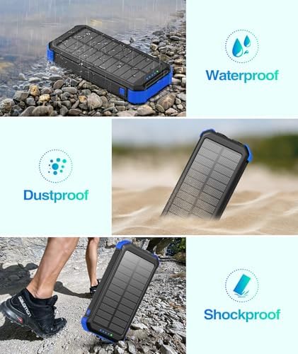 LATIMERIA 45800 m Ah Solar Power Bank – High-Capacity Portable Charger with QC 3.0 Fast Charging, USB-C Connectivity, and Eco-Friendly Solar Technology for i Phone, Samsung, Google Devices – Ultimate Reliability for On-the-Go Power Solutions