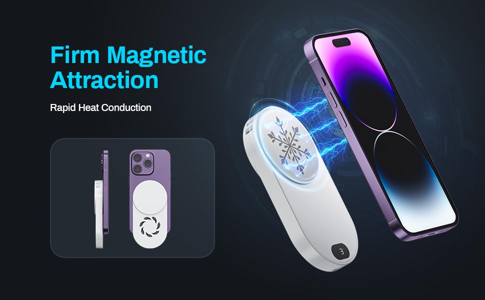 Hamosong Phone Cooler for Gaming, Magnetic Semiconductor iPhone Cooler Cooling Fan, Keep Phone Cool Fan for Phone – Enhanced Compatibility and Speed