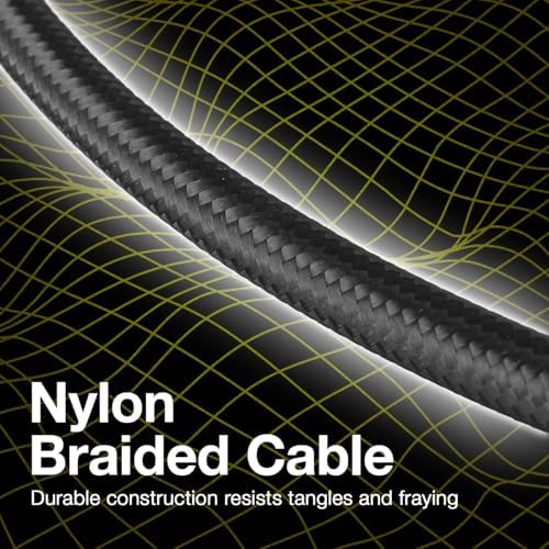 Premium 6 ft Box Wave USB-C to USB-C Charging Cable for Sunmi V2 – 100 W Fast Charge with LED Power Display – Durable Braided Nylon in Jet Black – Optimal Performance and Compatibility for Retail and Home Use