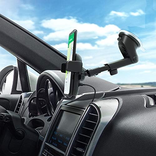 i Ottie Easy One Touch Wireless 2 Qi Dashboard Phone Mount & Car Charger – Effortless Smartphone Accessibility and Charge Efficiency for i Phone, Samsung Galaxy, Huawei, LG – Streamlined Driving Experience with Enhanced Safety Features and Adjustable Viewing Angles