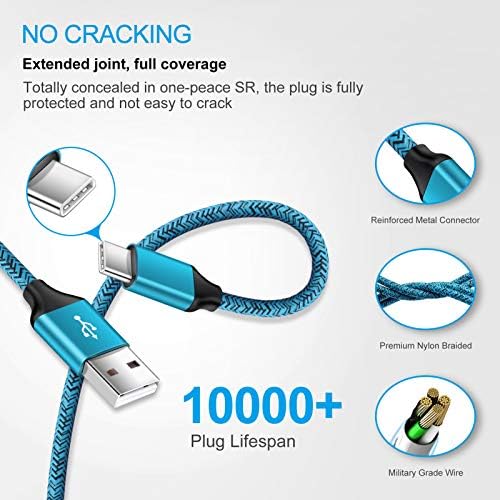Rapid 18 W Quick Charge 3.0 Wall Charger for LG Devices – Ultra-Fast USB C Charging Solution with Two 6 FT Cables for Stylo, V, G Series, and Velvet – Compact, Safe, and Perfect for On-the-Go Power Needs
