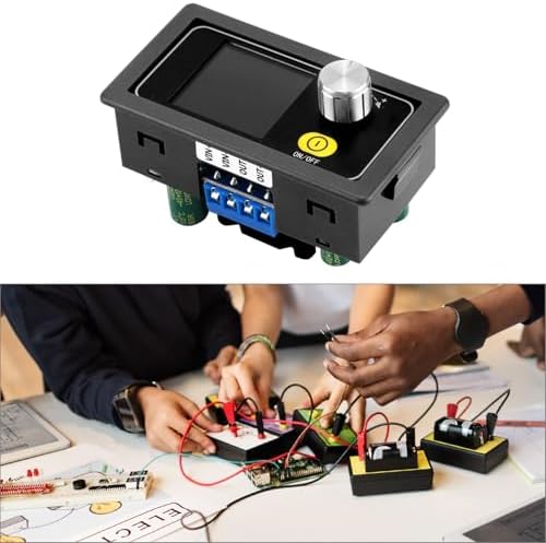 QWORK High-Efficiency Digital Voltage Regulator – Versatile 0.6-36 V Adjustable Buck Boost Converter with 5 A Output for Precision Power Management and Real-Time Monitoring