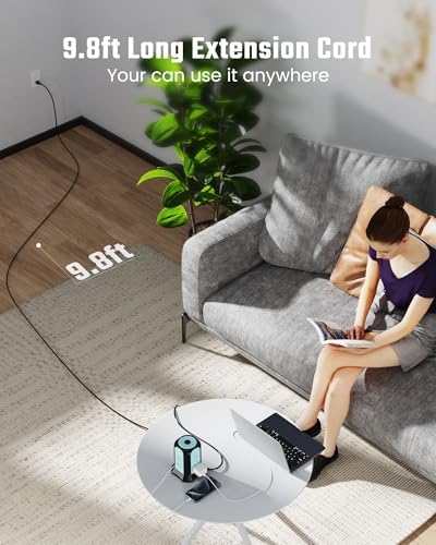 Maximize Your Charging Efficiency with the SUPERDANNY Power Strip Tower Surge Protector – 9 Outlets & 4 USB Ports, 10 Ft Extension Cord, 1080 Joules Surge Protection, Grounded Safety Design for Home and Office Use – Stylish Black Desktop Charging Station for Clutter-Free Solutions
