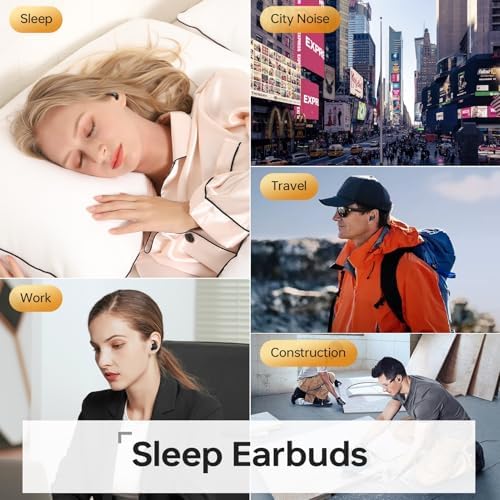 MUSICOZY Bluetooth 5.3 Sleep Earbuds – Ultra-Light Wireless Headphones for Side Sleepers, IPX6 Waterproof Design Perfect for White Noise, Podcasts, and Concerts – High Fidelity Sound for Uninterrupted Comfort and Focus, Ideal for Men and Women