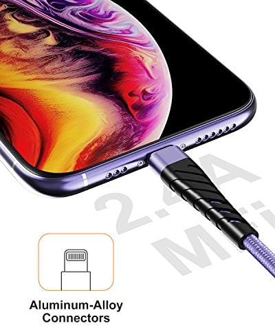Cyven Smart 3-Pack 6 Ft MFi Certified Lightning Cables – Fast Charging USB A to Lightning Cords for i Phone 14/13/12/11/XS/XR/X/8/7/6/5/SE Plus Pro Max Mini – Durable Red Design for Ultimate Flexibility and Speed