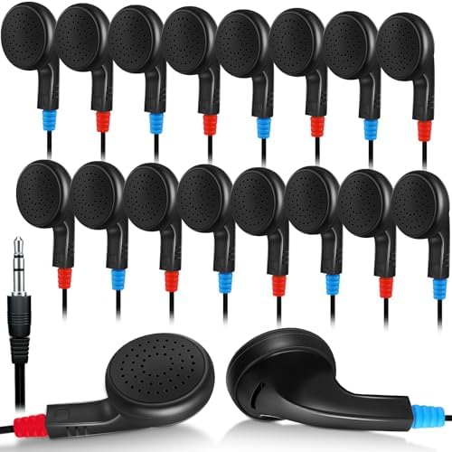 Kanayu 100 Pack Wired Earbuds – Individually Bagged Student Headphones for Classrooms, Premium Sound Quality for Learning and Entertainment, Lightweight and Durable Design for Kids and Adults, Compatible with Laptops and Tablets, Hygienic Audio Access for Educational Environments