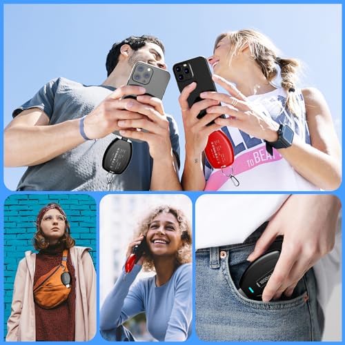 Compact Keychain Power Bank Duo: 1600 m Ah Emergency Charger for i Phone 8, 11, 12, 14 & Air Pods – Ultra-Portable Mini External Battery Pack in Stylish Blue & Pink – Fast Charging & Enhanced Compatibility for On-the-Go Power Solutions
