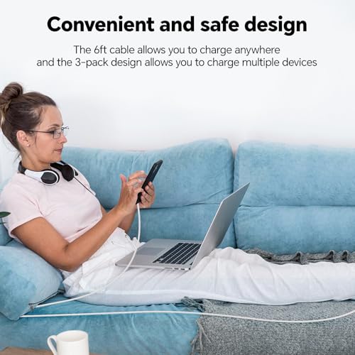 Premium 10 FT USB C to USB C Charger Cable – Dual Pack 100 W Fast Charging, Nylon Braided Design for i Phone 16 Series, Mac Book, and Samsung Galaxy S24 – Stylish Pink Color for Enhanced Durability and Flexibility