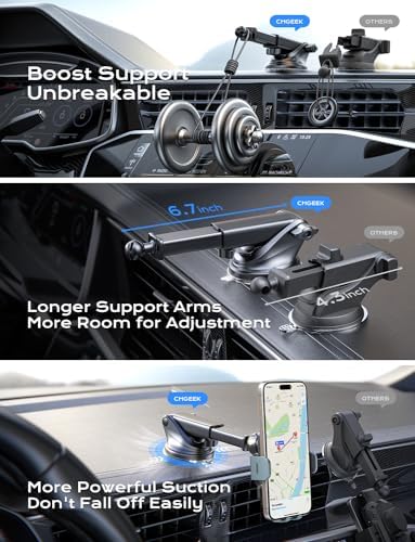 CHGeek 15 W Wireless Car Charger & Auto-Clamping Phone Mount – Fast Qi Charging Solution for i Phone 15/14/13/12/11 Pro Max & Samsung Galaxy S25/S24/S23/S22/S21/S20 – Stylish Pink Design for Modern Drivers – Effortless Device Security & Optimal Viewing Angles