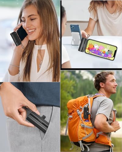 Compact 5000 m Ah Portable Power Bank for Fast Charging – Mini Travel Charger for i Phone 15, 14, 13, Samsung & More – Sleek Black Design for On-the-Go Power Solutions