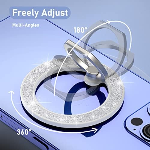 Revolutionary MINDSKY Mag-Safe Phone Grip & Stand for i Phone 12/13/14/15 Series – 360° Dual-Arm Adjustable Kickstand with Superior Magnetic Support – Lightweight, Durable Design for Enhanced Drop Protection – Effortless Hands-Free Use & Easy Wireless Charging Compatibility