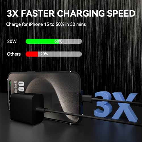 Ultimate i Phone 16 Pro Max Fast Charger with 8 FT USB-C Cable – High-Speed Wall Adapter in Stylish Purple – Compatible with i Phone 15 Series and i Pad Pro – Perfect for Quick Charging on the Go – Enhance Your Charging Experience with Extended Reach and Reliability