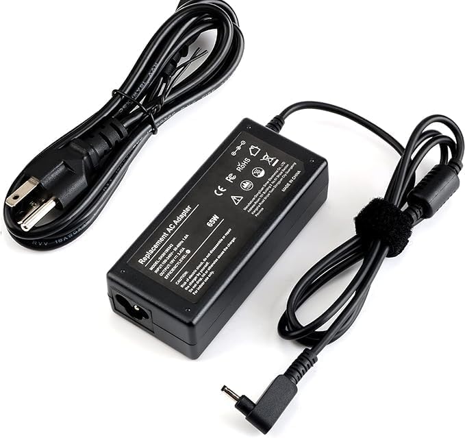 Premium 65 W Laptop Charger for Acer Chromebook – Fast Charging AC Adapter with Enhanced Safety Features for Models CB3, CB5, R11, R13, C720, and More – Reliable Power Supply with Over-Voltage, Over-Current, and Short-Circuit Protection – Compatible with Multiple Acer Series – Includes Power Cord and User Manual – Perfect for Home or Office Use