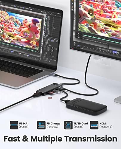 Ultra-Slim 4-Port USB 3.0 Hub by ORICO – High-Speed Data Splitter with 1.65 ft Extended Cable for Enhanced Connectivity, Perfect USB Adapter for Laptops, PCs, Mac Books, Xbox & More – Effortless Plug-and-Play Design for Seamless Device Management