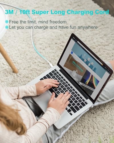 Ultra-Fast 10 ft USB-C Charger for Mac Book Pro & Air – 96 W Power Adapter with LED Indicator, Compatible with M1, M2, M3, M4 Models – Charge Your Device in Record Time! Experience lightning speed charging for your Mac Book Pro 16″ in just 1 hour and 47 minutes, and get your Mac Book Pro 14″ to 50% in only 30 minutes—outperforming standard 67 W chargers. This premium 100 W USB-C cable, featuring an advanced E-Mark chip, ensures maximum power delivery and data sync speeds of up to 480 Mbps. Designed to work seamlessly with a variety of devices including Surface Book, Dell, Lenovo, and i Pads, this charger offers enhanced compatibility for all your tech needs. The soft LED indicator and foldable plug enhance portability while providing protection against overcharging and short circuits. Elevate your charging experience with this essential accessory, making it perfect for travel and everyday use!