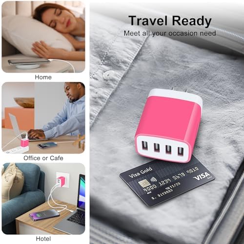 Dual USB Wall Charger 2-Pack – Rapid Charge Block for i Phone, Samsung Galaxy & Google Pixel – Universal Compatibility Power Adapter for Home, Office, and Travel – Fast Charging Technology with Compact Design – Reliable Multi Plug Outlet Solution for All Your Devices