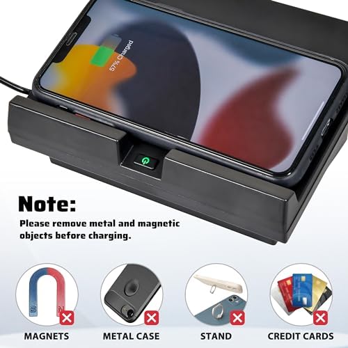 Streamlined Wireless Charging Solution for Ford F-150 (2018-2023) – Qi-Compatible Center Console Charger with USB-A & USB-C Ports for Enhanced Device Connectivity and Fast Charging Performance, Perfect for On-the-Go Power Needs