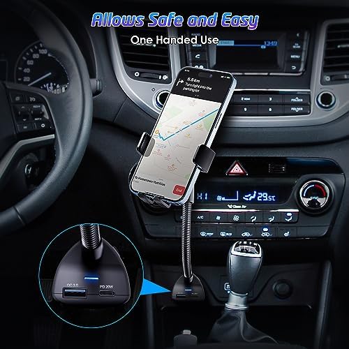 Wix Gear 360° Rotating Car Mount Phone Holder with Dual USB Charging – Adjustable Gooseneck Cigarette Lighter Cradle for Universal Smartphone Compatibility – Ultimate Driving Convenience and Hands-Free Safety