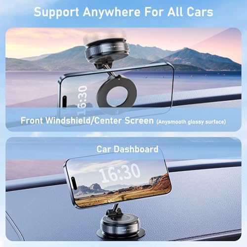 Revolutionary 360° Adjustable Magnetic Phone Holder – Ultimate Suction Cup Car Mount for All Smartphones, Perfect for Gym, Shower, and On-the-Go Use, Enhanced Magnetic Grip for Secure Attachment on Any Surface, Compact Foldable Design for Effortless Travel and Versatile Accessibility