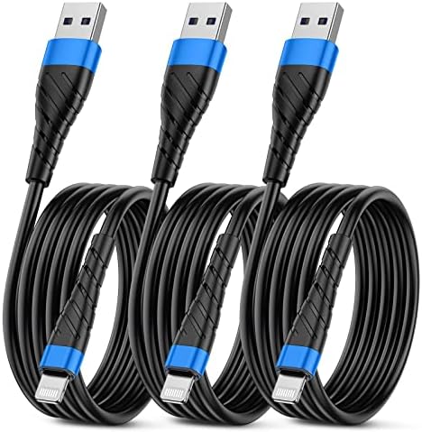 MFi Certified 6 Ft Lightning Charging Cable for i Phone – 3 Pack Fast Charging USB Cord, Durable Design for Enhanced Compatibility with i Phone 12/11/XS/Max/XR/X/8/8 P/7 P/6 & i Pad – Seamless Power-Up Experience