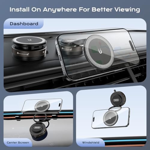 Revolutionary 360° Magnetic Car Phone Holder – Versatile Suction Mount for All Mag Safe Devices – Ultimate Convenience for Drivers, Fitness Enthusiasts, and Beauty Applications – Experience Superior Stability with Innovative Vacuum Technology – Compact and Foldable Design for Easy Portability – Seamlessly Navigate Hands-Free While Ensuring Maximum Safety and Comfort on the Road