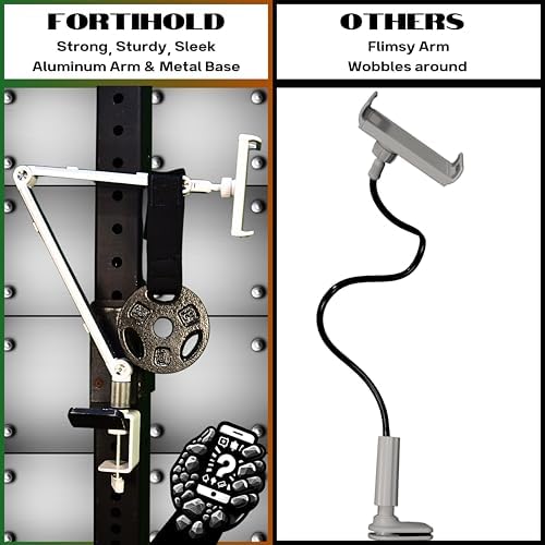 Aluminum Phone and Tablet Stand- Adjustable 360° Rotation, Cable Management, Stable Base, Black – Fits 16″ Portable Monitors, iPads, iPhones. Hands-Free Use for Desk, Office, or Home – Enhanced Compatibility and Speed