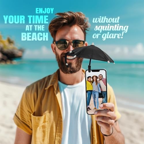 Smartphone Sunshade – Clip-On UV Protection Umbrella for Phones, Universal Fit Outdoor Accessory, Lightweight & Portable Sun Shield in Bright Yellow – Enhance Comfort & Visibility on Sunny Days