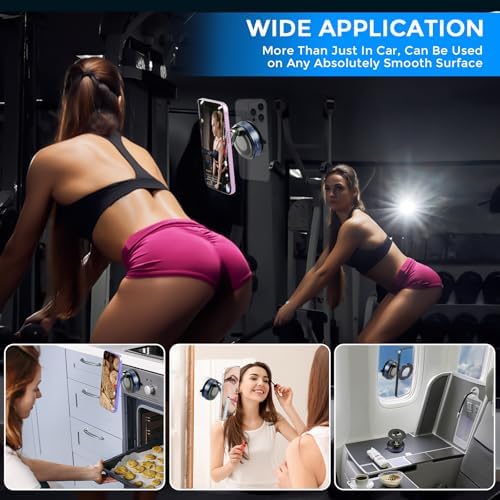 Revolutionary Vacuum Magnetic Phone Holder for Mag Safe & Universal Smartphones – Ultimate Multi-Surface Solution for Cars, Gyms, and Home Use – Reliable Suction Mount for Hands-Free Navigation and Streaming