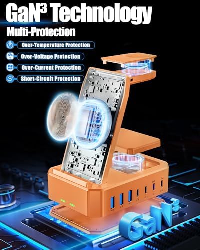 Ultimate 10-in-1 Wireless Charging Station for Samsung Devices – 300 W Power Hub with 65 W USB C Fast Charging for S25 Ultra/S24/S23/S22/Note 20, Galaxy Watch Ultra 7/6/5 & Galaxy Buds – Multi-Device Convenience and Rapid Power Delivery, Ideal for Home & Office Use