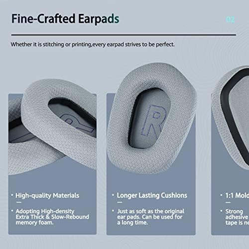 Upgrade Your Gaming with Premium Soft Mesh Ear Pads for Logitech G733 & G335 – Noise-Isolating Foam Enhances Comfort and Sound Quality (Black)